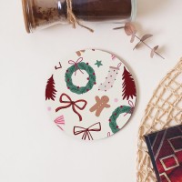 Yılbaşı Temalı Bardak Altlığı